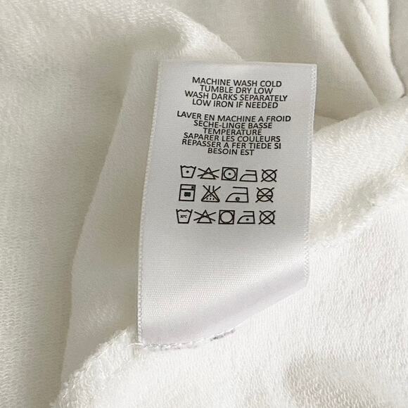 Eri + Ali Anthropologie Modal Cotton White Long-sleeved Crewneck Top Medium - Picture 5 of 5